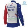 Fietskleding (Fietsshirt Lange Mouw + Lange Koersbroek) 2018 FDJ N001 Winter Thermal Fleece